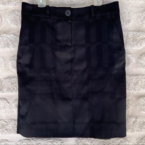 Burberry London black on black nova check pencil skirt NWOT 6